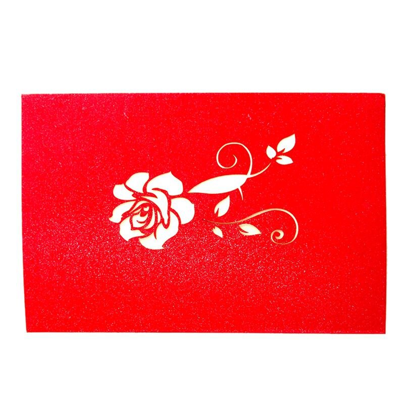 Postales de saludo de rosas en 3D hechas a mano en blanco Vintage papel Feliz cumpleaños tarjeta de de amor