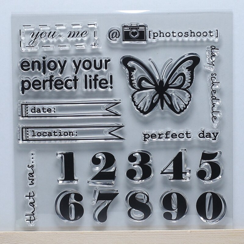 Winter wishes Moment Happiness Rest travel Beautiful Rubber Silicone Seal transparent clear rubble stamps for DIY Scrapbooking: Enjoy perfect life