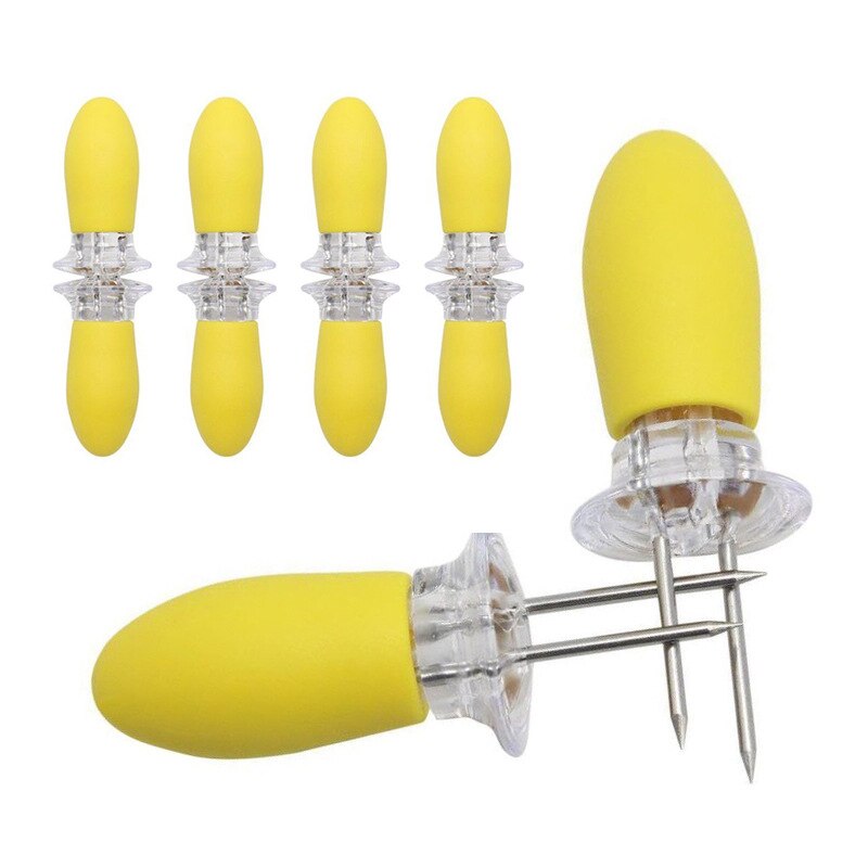 JX-LCLYL 4pairs Corn On The Cob Holders Skewers Kitchen Forks BBQ Food Hygiene Sticks