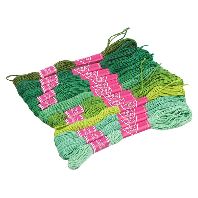 Cross Stitch Thread Unique Style Embroidery Thread Diy Hand-Sewn Strand Process Gradient Embroidery Thread: green