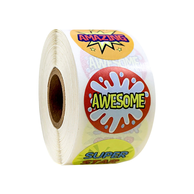 50-500pcs Cute Words Stickers for Kids Teacher Reward Stickers School Classroom Supplies 1 inch Round Encourage Stickers: Clear