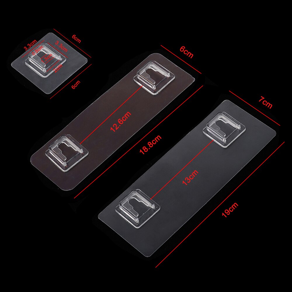 2/5 stuks universele transparante, traceerbare, sterk klevende haaksticker voor badkamerplanken, waterdichte keuken, muurhaakhanger