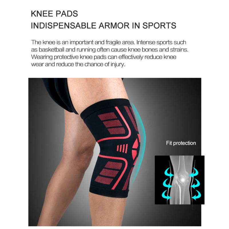 Basketball Running Compression Knee Sleeve Support Sports Kneepad Patella Protector Brace Spring Knee Pad Sports Safety