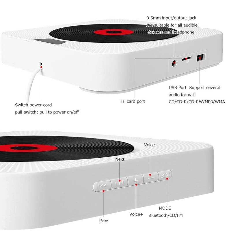 with Bluetooth, with Remote Control FM Radio Built-in HiFi Speakers