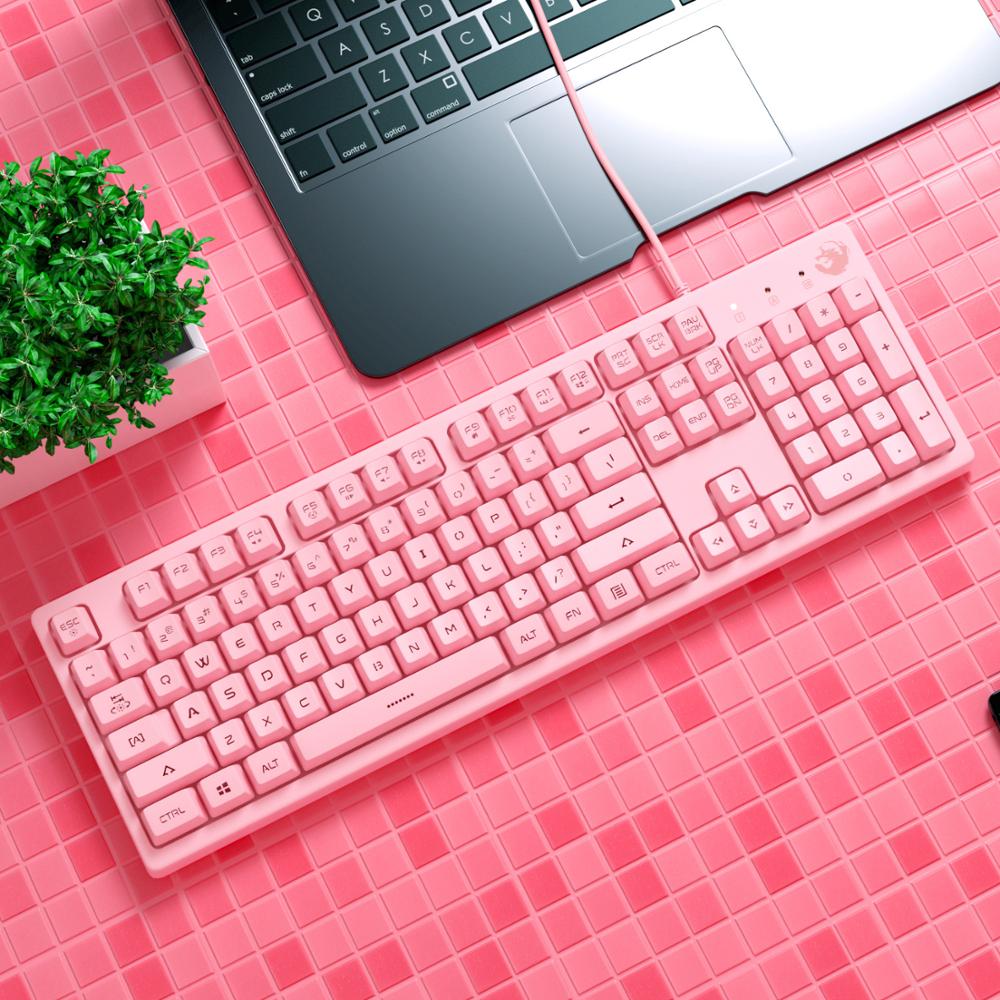 Teclado de videojuegos para niña con 19 teclas sin agujeros, Macros mecánicos de 4800DPI, ratón con cable para Gaming, oficina, Notebook, ordenador de escritorio: Keyboard
