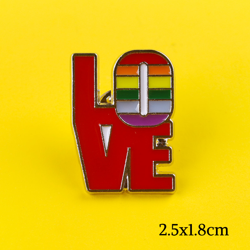 LGBT Rainbow Love Hearts Brooches Badges for Backpack Pride Pin Badges for Clothes Pins for Backpacks LGBT Accessories Badge DIY: HZ0210XZ