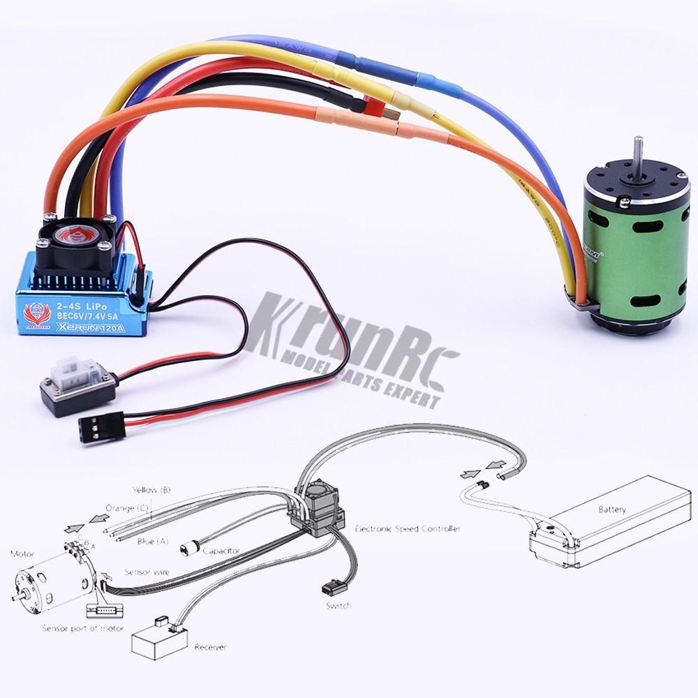 X-TEAM 3650 Sensored Brushless Motor 6.5T/10.5T/13.5T/17.5T/21.5T 2-3S Racing Brushless Motor for 1/10 Rc Car
