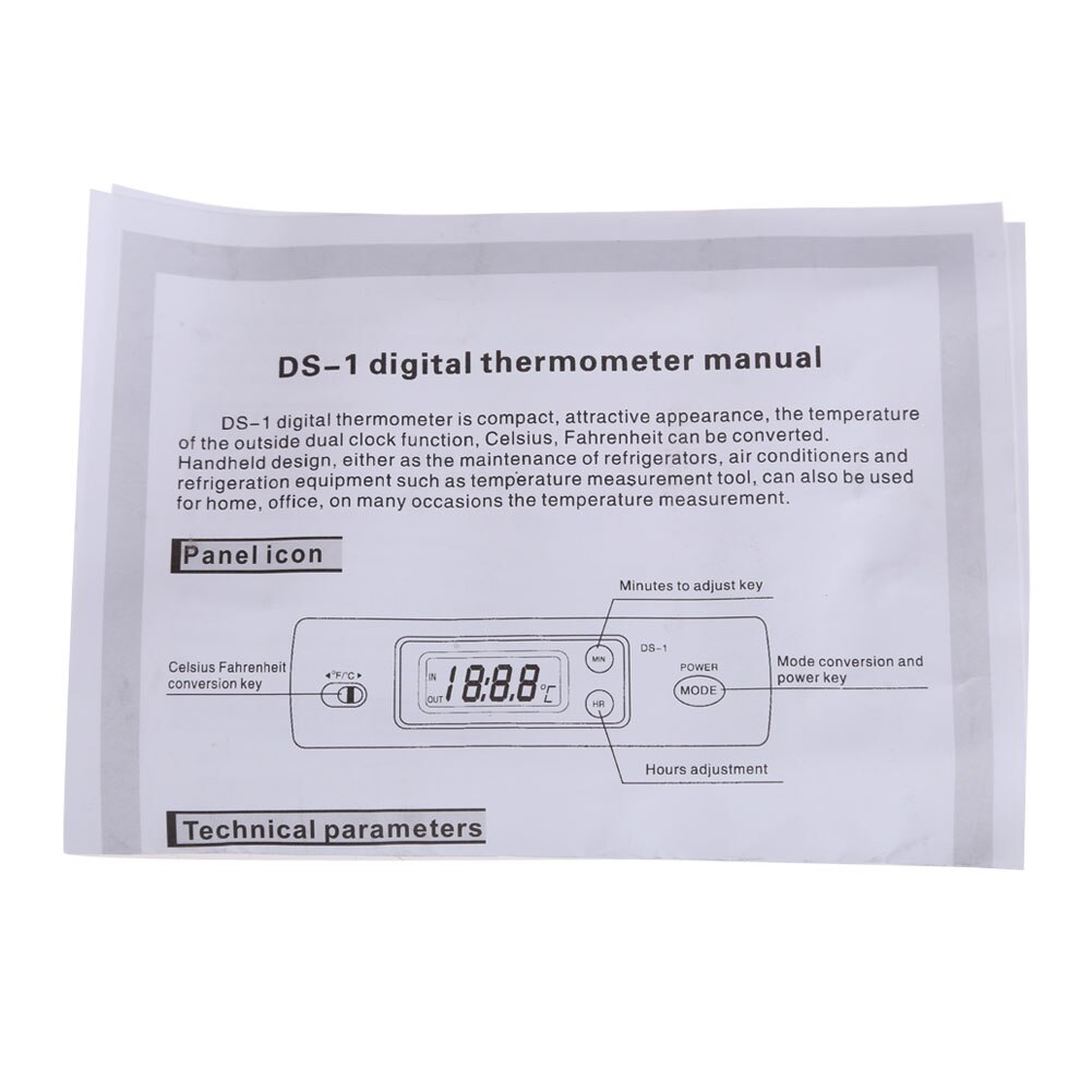 Bil digitalt termometer med 2 prober ind / ud temperatur temp gauge meter fahrenheit celsius termograf ur auto tilbehør