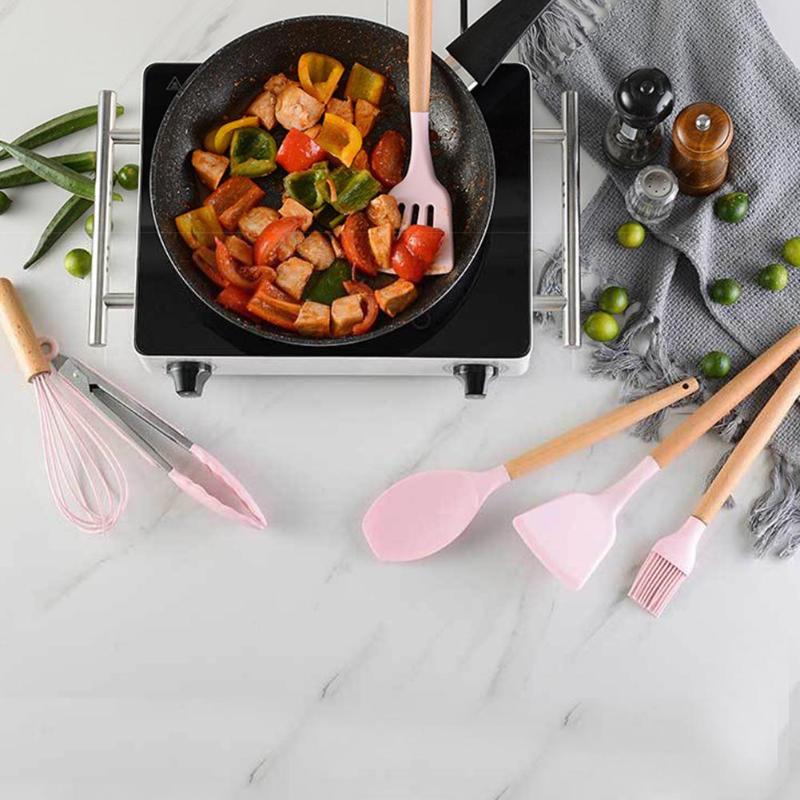 12pcs Silicone Kitchenware Baking Utensils Non-stick Kitchen Cooking Tool Kitchen Home Gadgets Baking Tools With Storage Box