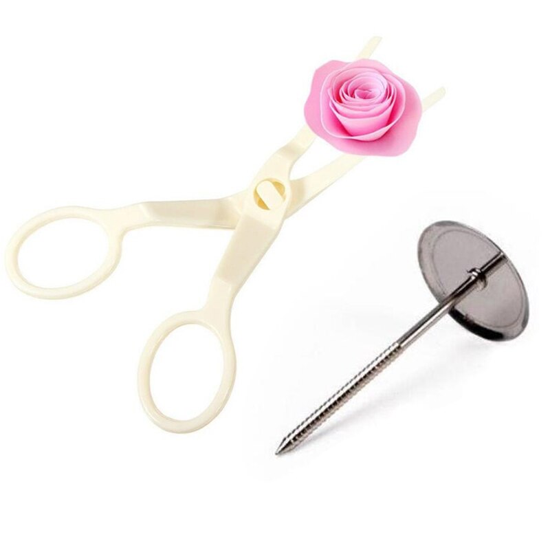 13.5*5.5*1.6cm Piping Flower Scissors+Nail Icing Stand Bake Cake Decorating Cupcake Pastry Tool Scissors Nail Transfer
