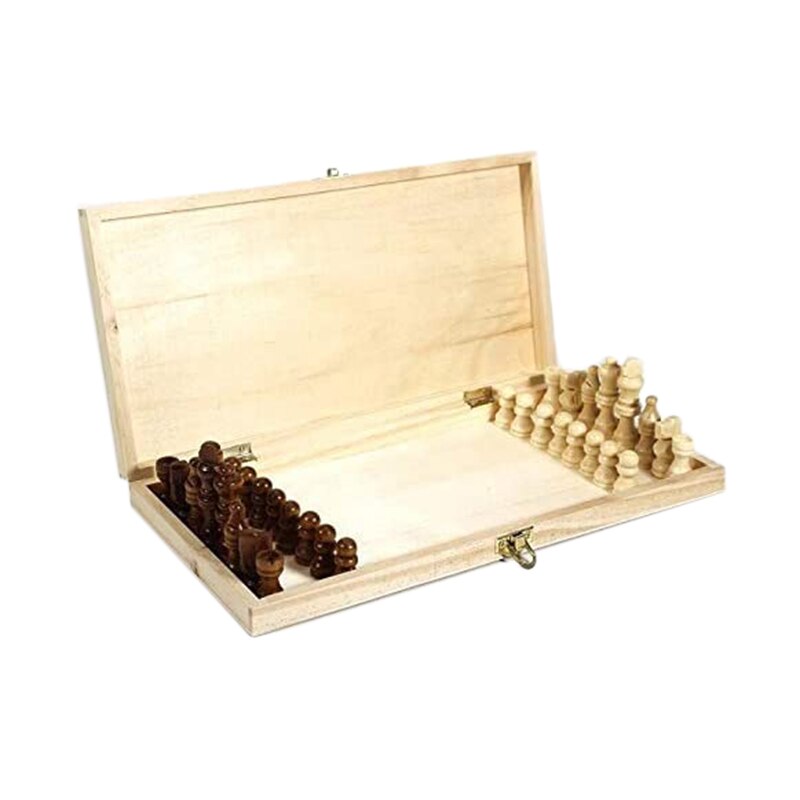 Wooden Chess Folding Board Set Portable Outdoor Board Game