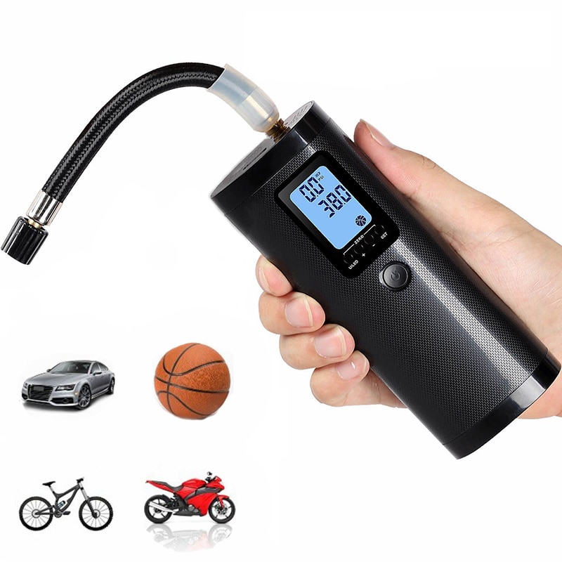 Bärbar cykel elektrisk luftpump 12v bil luftpump cykel moto luftkompressor laddningsbar däckpump bildäck uppblåsbar