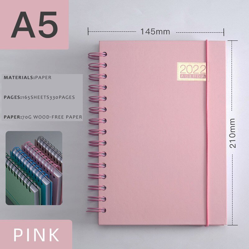 Daily Planner Simple Hardcover Flexible Daily Planner Thick Paper Time Daily Planner For Women Men NOV99: Pink