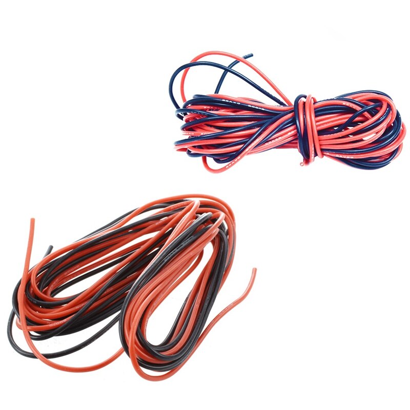 2X 26 Gauge &amp; 20 Gauge Awg Silicone Rubber Wire Cable Red Black Flexible (2Set): Default Title
