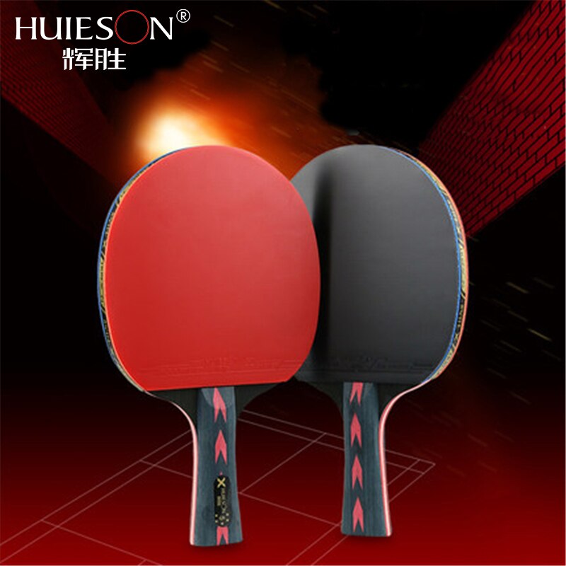 Huieson 2 pièces mis à niveau 5 étoiles carbone raquette de Ping-Pong ensemble avec sac de Tennis de Table léger puissant Ping-Pong Paddle