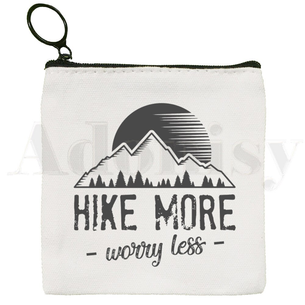 HIKE MORE Worry Less Hiking Camping Outdoor Purse Storage Small Bag Card Bag Key Bag Coin Clutch Bag Zipper Key Bag: C