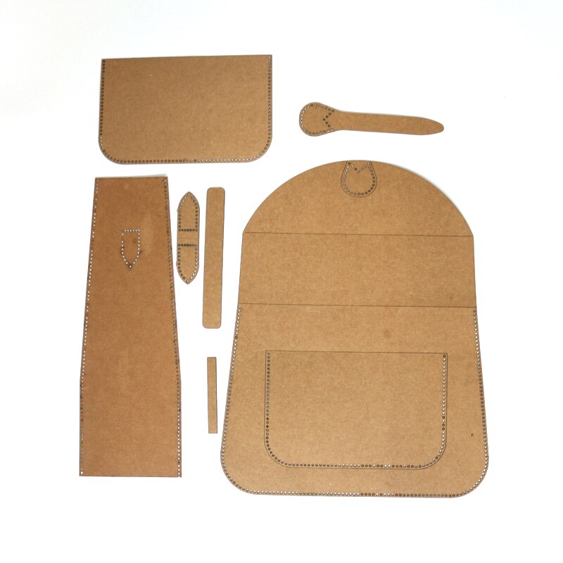 Kraft paper template DIY leather sewing pattern template for handbag 7pcs/set finished size28x20x10cm