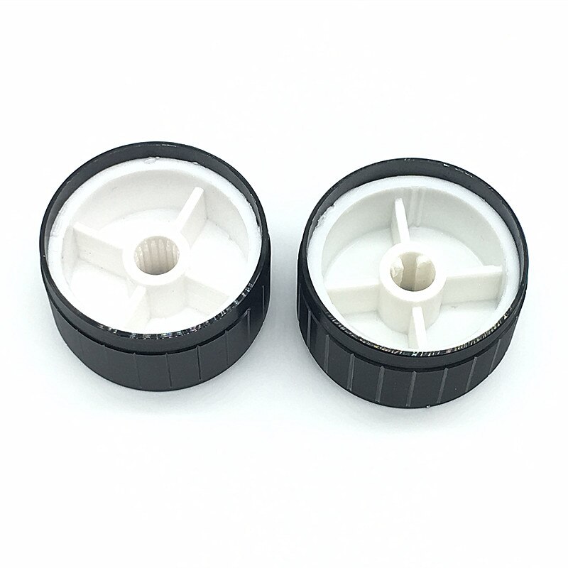2 stk/parti sort aluminiumslegering potentiometer/encoder knopper switch caps 30 x 17mm halv aksel blomme aksel