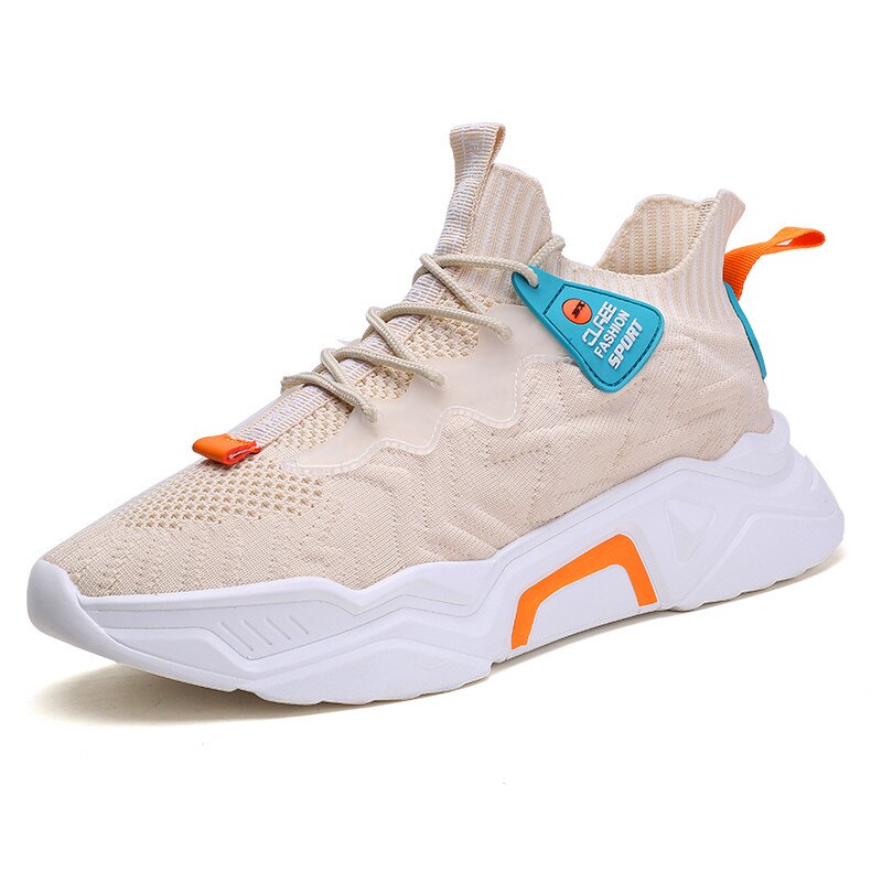 Herresko fritidssko menn joggesko fritidssko menn pustende joggesko for menn joggesko zapatos høst og vinter: Beige / 7