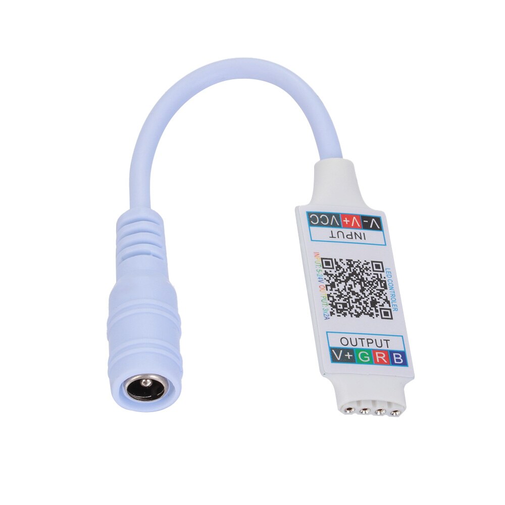 Mini Rgb Controller Led Light Strip Vrouwelijke Plug Naar 4Pin Connector Draadloze Bluetooth Adapter Dc 5-24V Voor rgb 3528 5050 Strip: white