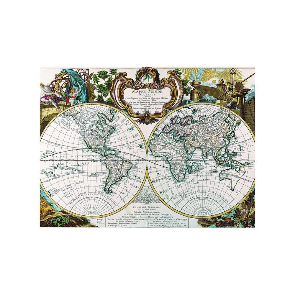 150x100cm Mappe Monde Nouvelle Medieval French Map Office Decorative Map Non-woven Waterproof Collapsible World Map