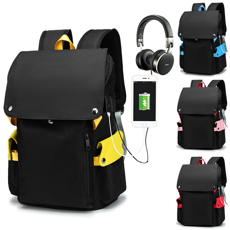 Solid Color Canvas Men's Backpack Travel Laptop Backpack for Boys Girls School Bookbag Students Teenage Men Women Lovers Bags