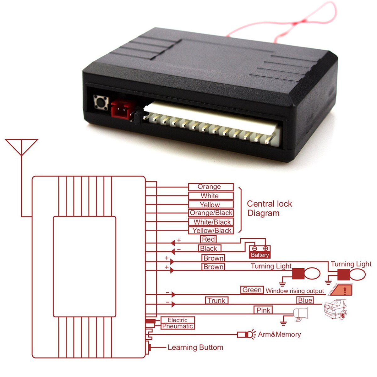 Universal Car Auto Remote Central Door Locking Kit Vehicle Keyless Entry System With 2 Remote Controller