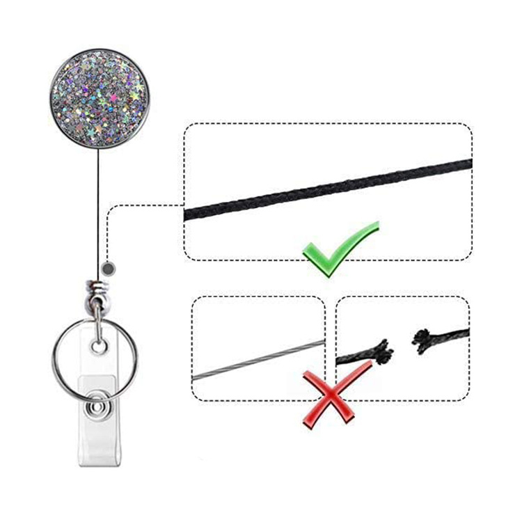 1Pcs Reels Key Chain ID Badge Holder Bling Credit Card Retractable Pull Badge Reel ID Lanyard Name Tag Card Badge Holder