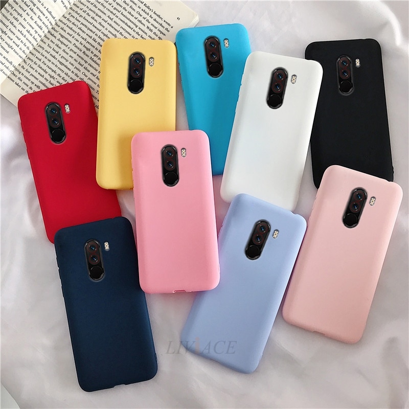 phone cases for xiaomi pocophone f1 candy color matte soft silicone tpu cases for poco phone f1 poko back cover fundas coque