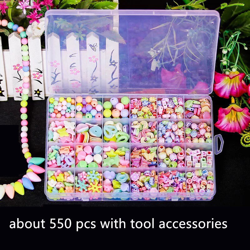 Kit de perles de rocaille colorées pour filles, bricolage, pour Bracelet, couture, tissage artisanal, ensemble de bijoux artisanaux, fabrication de jouets, pour enfants 8 9 10: D
