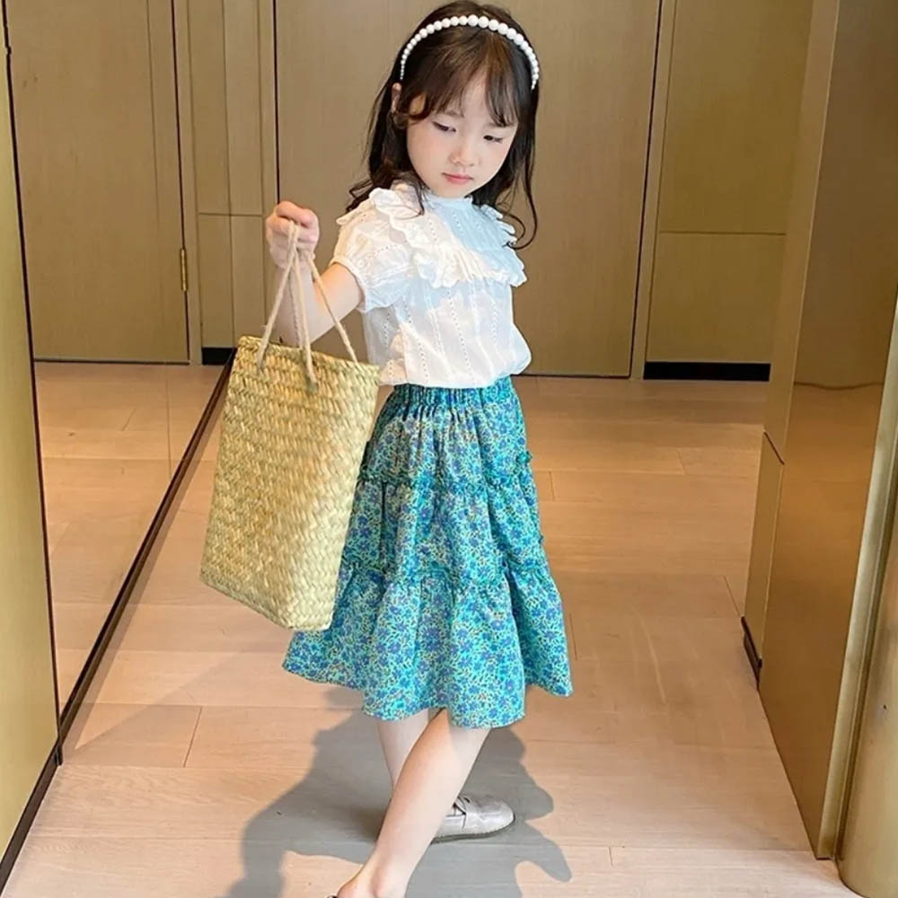 2022 estate adolescente principessa gonna abbigliamento per bambini gonne per ragazze abbigliamento nuovo stile casual stampa floreale per 4-13 anni