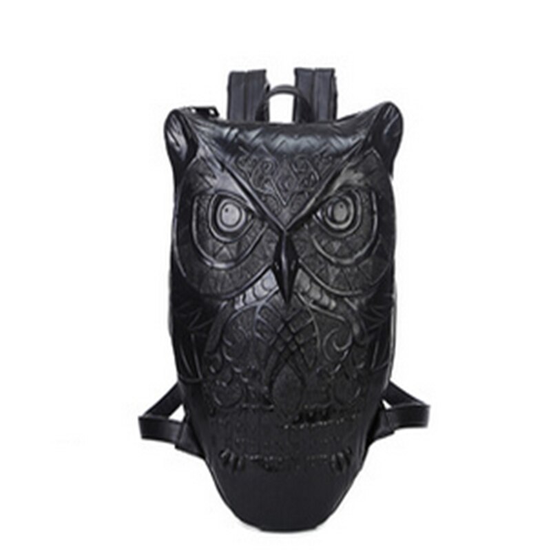 Steelsir Animal Owl Print Travel Backpack Punk Tide Men Personality 3D Animal Type 14 Inch Computer Backpack