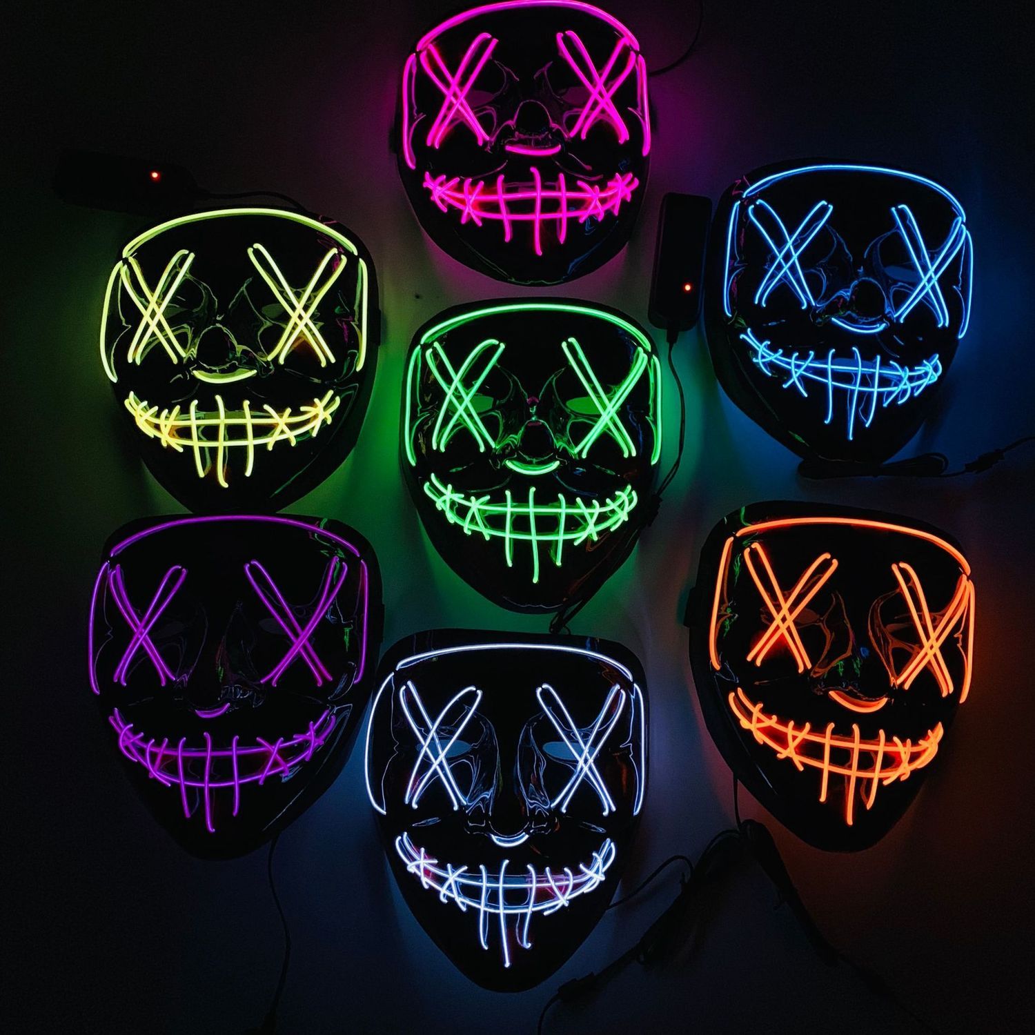 Halloween Mask LED Light Up Party Masks The Purge Election Year Great Funny Masks Festival Cosplay Supplies Costume Glow In Dark