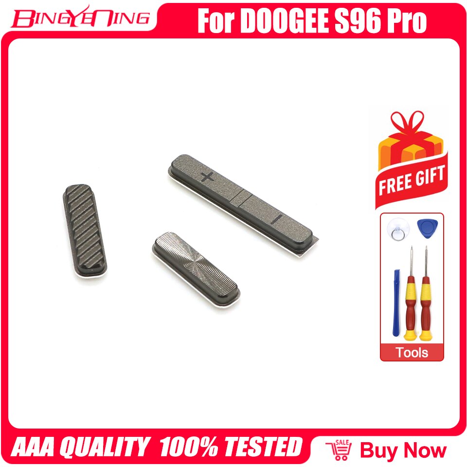 Huser en frontskal midterside plastikramme etuier mellemkasse + strømstyrke sos knap reparationsdele til doogee  s96 pro: Knap