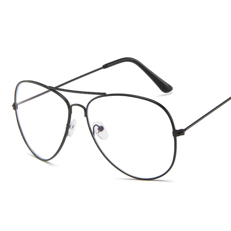 Elbru Anti Blue Ray Glasses Women Anti Blue Light Computer Glasses Cool Metal Clear Lens Eyeglasses Black Feamale: Black