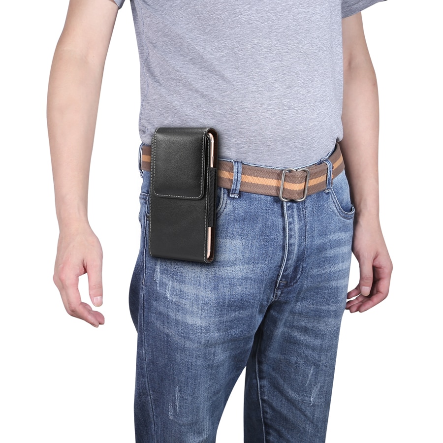 Moda Evrensel 4.7-6.9 inç Bel Paketleri Küçük Telefon Kılıfı Kılıf Kılıf PU Deri fanny paketi Rahat Kemer Klipsi Çantası