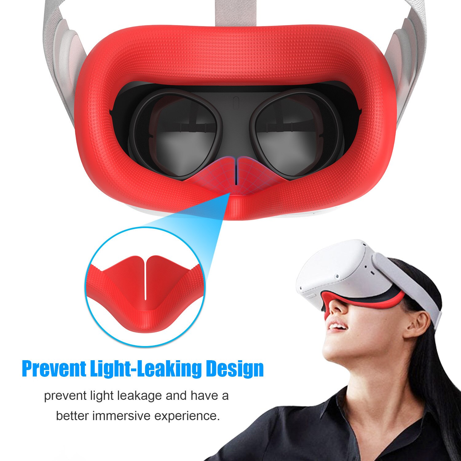 Siliconen Oorwarmers Voor Oculus Quest 2 Eye Mask Cover Vr Headset Verbeterde Headset Geluid Gezicht Pad Kussen Voor oculus Quest 2