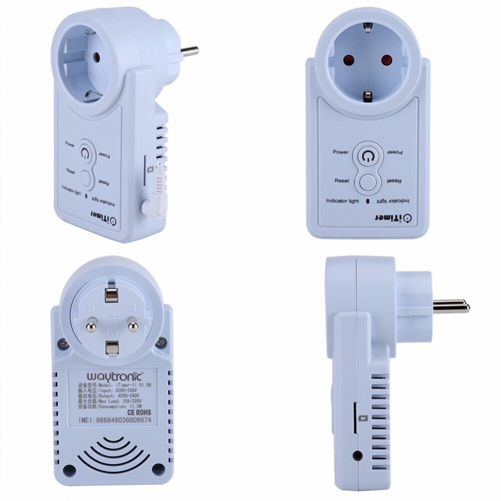 Prise de courant intelligente GSM | Avec capteur de température, prise ue, commande SMS