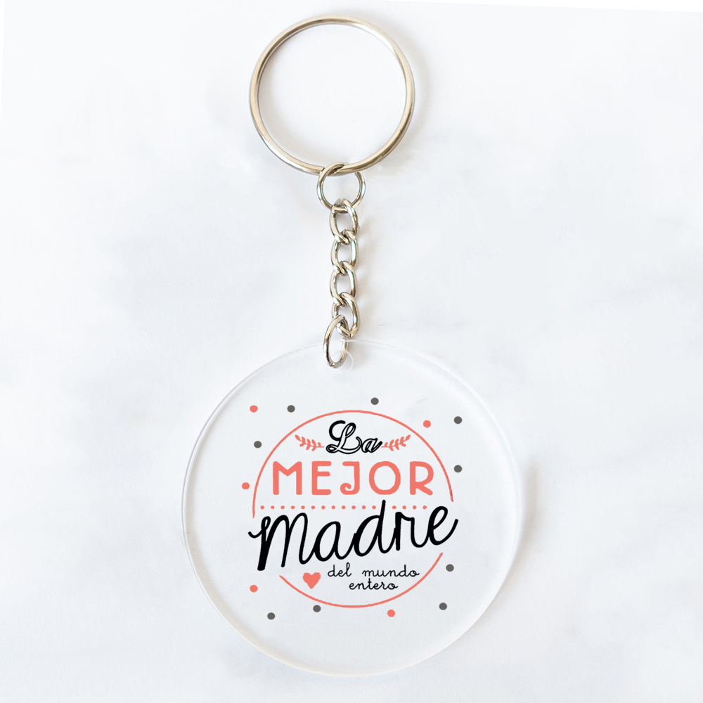 Best Mom in The World Spanish Printed Key Chains Keychain Acrylic Keyring Mama Key Ring Mother's Day Birthady for Mother: MULTI