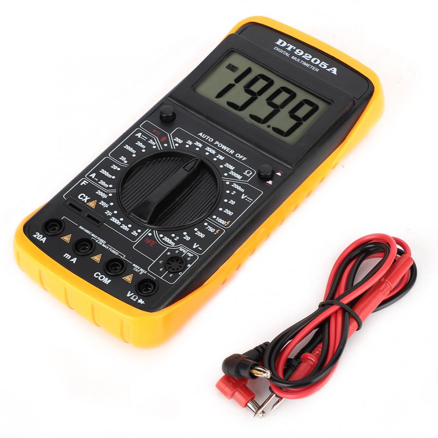 DT-9205A Handheld LCD Digital Multimeter AC/DC Volt Amp Ohm Capacitance Hz Tester Handheld Multimeter
