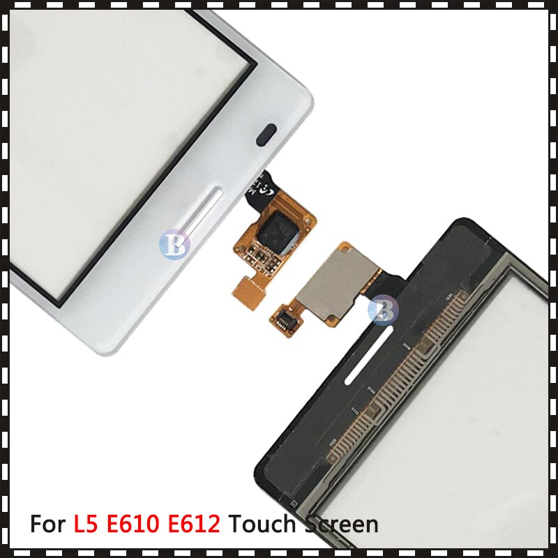 Écran tactile 4.0 pouces pour lg optimus  l5 e610 e612 et dual  e615, capteur numériseur, panneau de lentille en verre avant extérieur