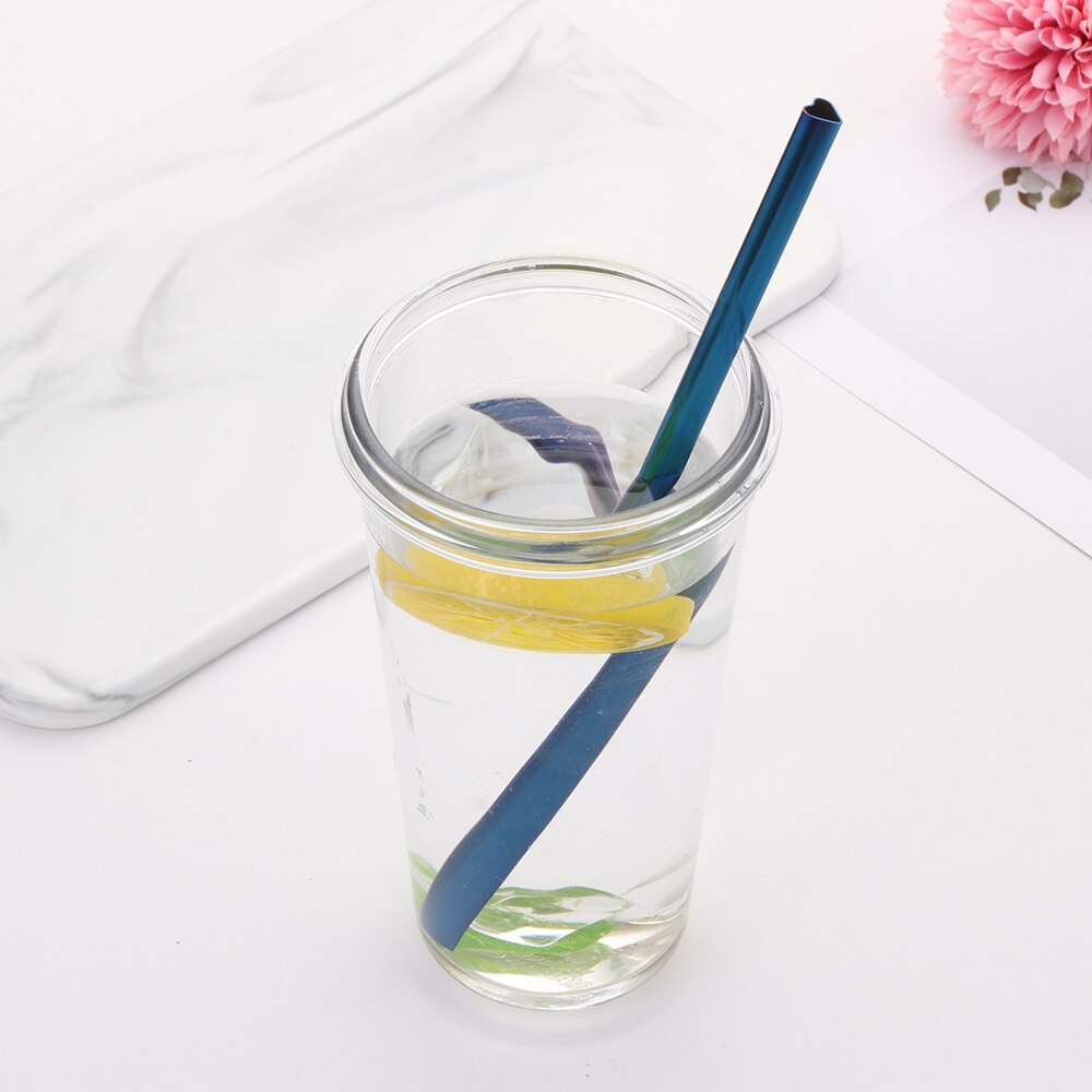 1Pcs Heart-shaped Drinking Straw Reusable Metal Straw Set Bubble Tea Straws 304 Stainless Steel Pearl Milkshake Straw Set