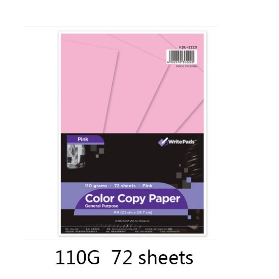 DIY Color paper A4 Origami paper 100 sheets Red Pink Green Blue 80G copy paper Office School Supplies Writing Pads: 110g 72 sheets