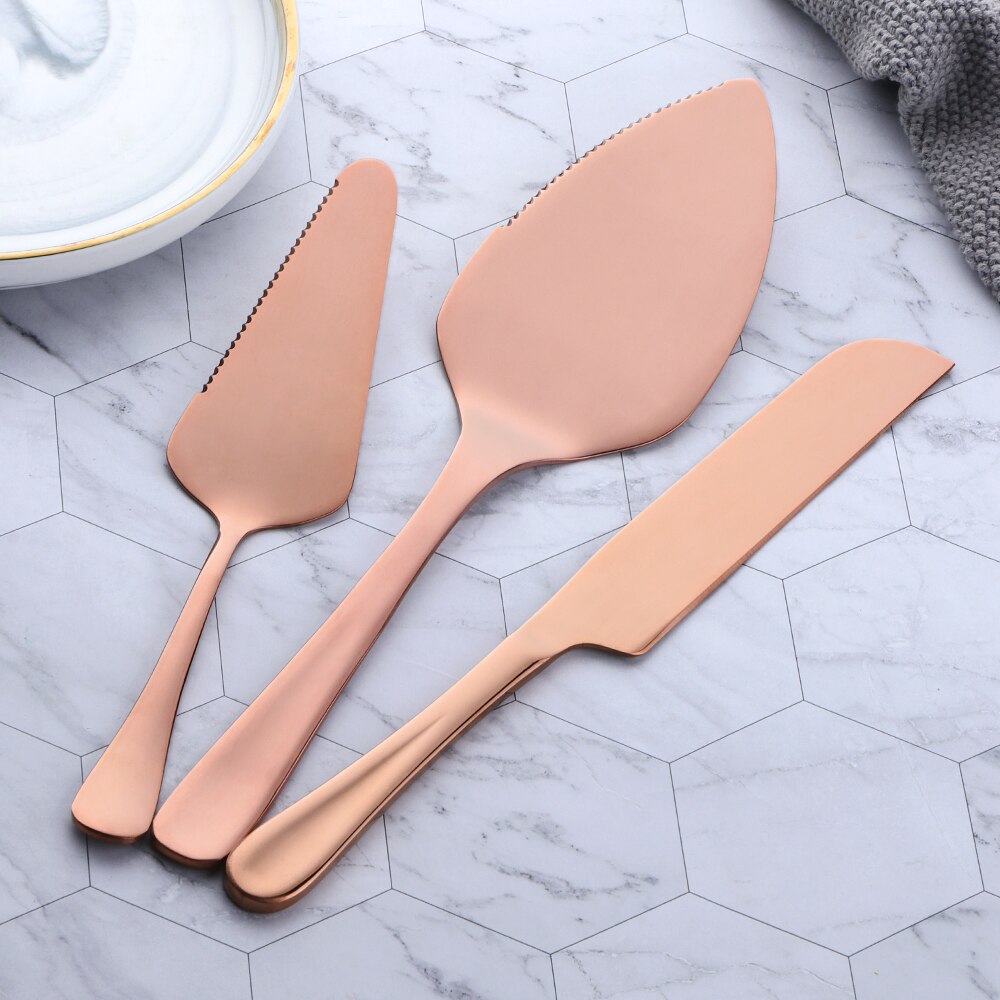 1/3PCS Stainless Steel Cake Shovel Set Bread Pizza Knife Dessert Pie Divider Cutter Spatula Server Baking Tool for Party Wedding