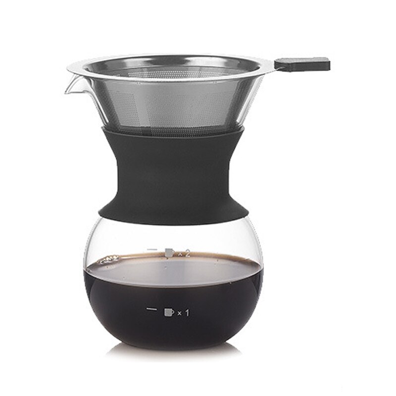 300/400ml High-temperature Resistant Glass Coffee Maker Coffee Pot Espresso Coffee Machine with Stainless Steel Filter Moka Pot