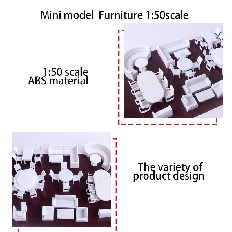 DIY sand table building material ABS Furniture 1/50 scale model tables and chairs set for miniuatre landscape DIY set CC MODEL