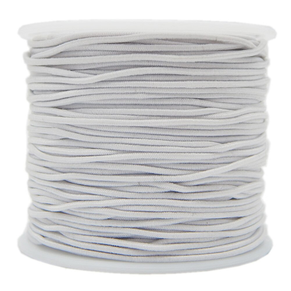 Cordon élastique cylindrique rond 0.8mm/1mm | Accessoires de couture à noyau cylindrique pour chapeaux/perles, fournitures artisanales noir/blanc #734: white 1mm