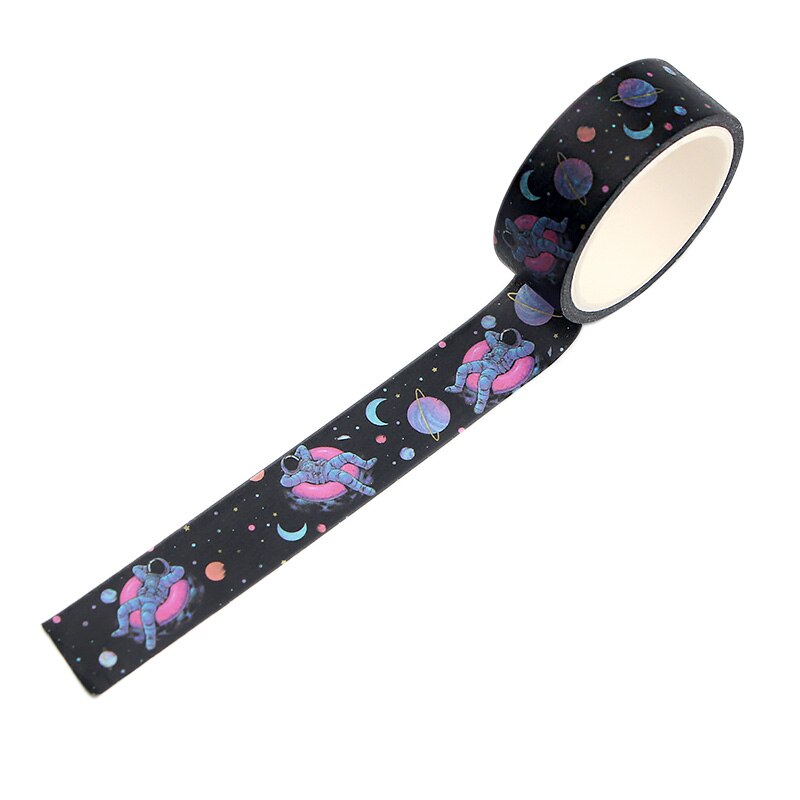 CA330 Starry Sky Astronaut tape sticker 15mm X 5m Catoon kids stationery tapes space washi tape DIY decals planet masking tapes