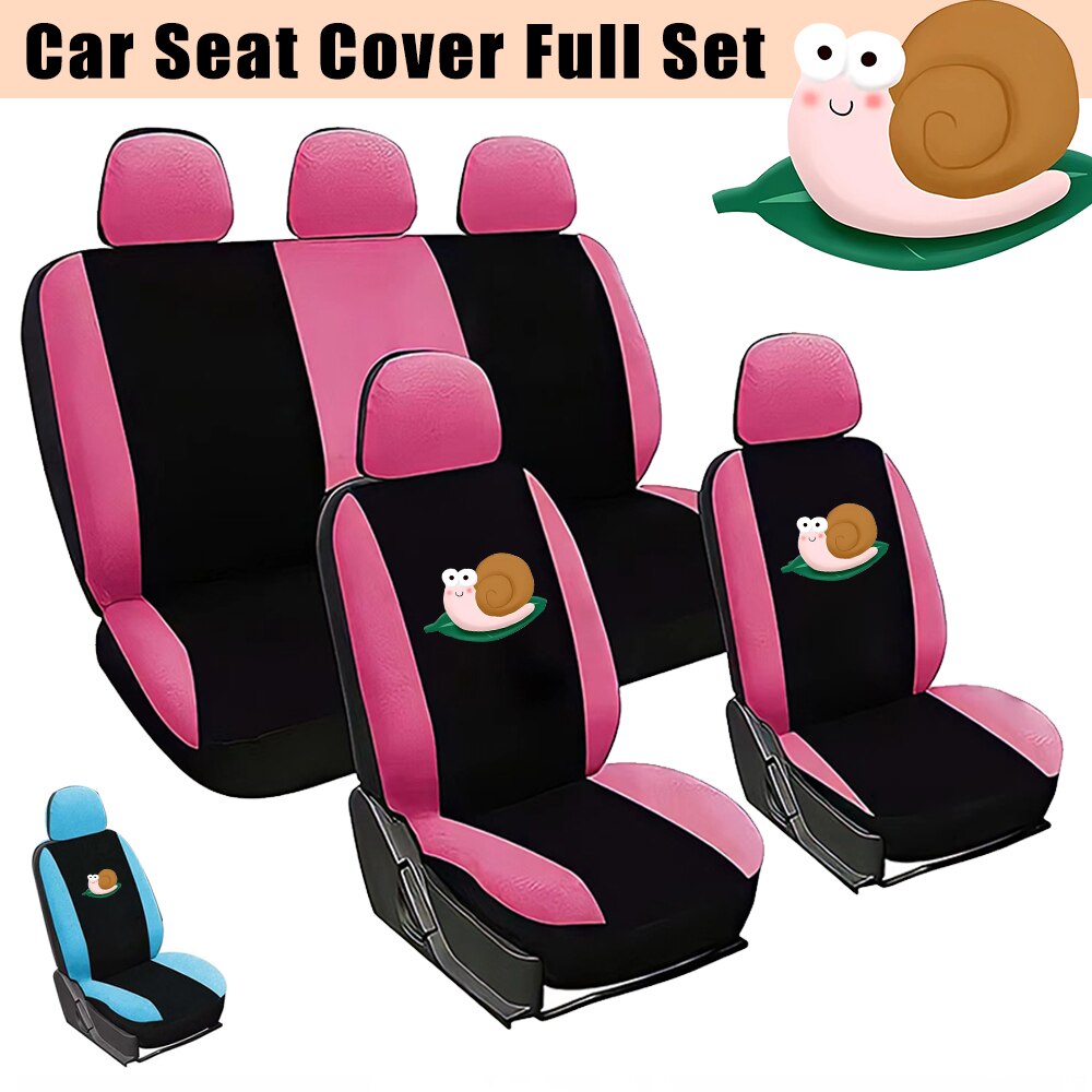 Leuke Slakken Gedrukt Universele Stoelhoezen Voor Auto Front/Full Auto Seat Cover 2/4/9Pcs Bescherming Autostoel Covers
