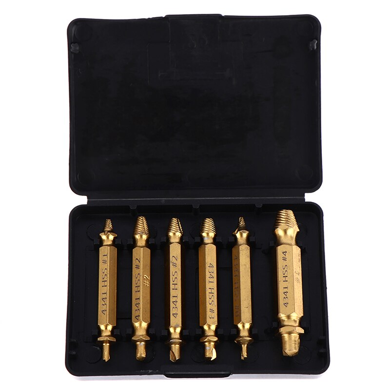 6pcs Damaged Screw Extractor Speed Out Drill Bits Removal Tool Broken Bolt Remover Deburrer